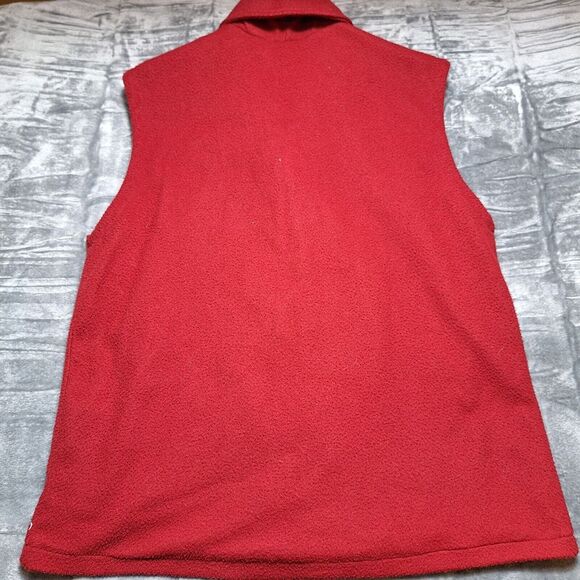 COLLECTIONS ETC Fleece Ugly Christmas Sweater Vest Sz M Red White Snowman - Picture 2 of 8